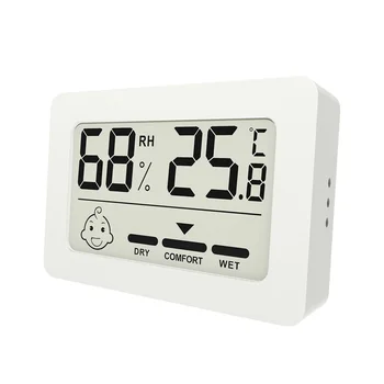 Внутренний Цифровой Термометр-Гигрометр с ЖК-дисплеем для Детской комнаты и пожилых людей Высокая Точность и простота установки 17