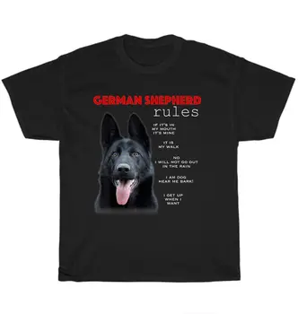 Забавные правила для владельца черной немецкой овчарки, футболка с длинными рукавами для любителей щенков 23
