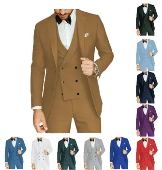 2023 Мужские костюмы из 3 частей Conjuntos De Blazer Coustime Homme Роскошные Костюмы для Мужчин Свадебные костюмы для мужчин 11