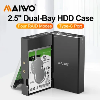 MAIWO Mobile Hard Disk Box RAID Дисковый массив с двумя отсеками 2,5 