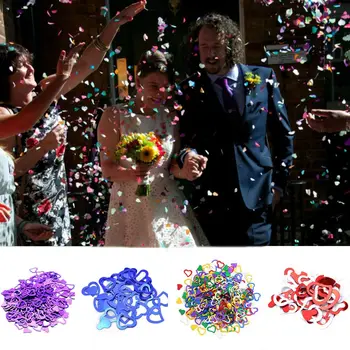 600шт Разноцветные сверкающие сердечки с пайетками Свадьба детский душ Вечеринка по случаю дня рождения конфетти с начинкой из воздушных шаров Фестиваль конфетти 1