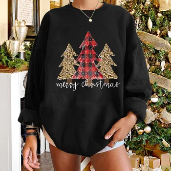 Женская рождественская толстовка с круглым вырезом и принтом Gnome, повседневный толстый свитер, пуловер, модная тренировочная толстовка с длинным рукавом для женщин 1