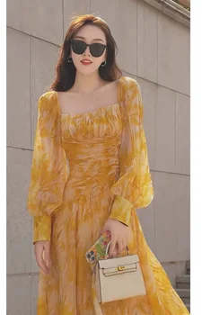2023 Весна/лето, модная новая женская одежда, платье с цветочным рисунком 0814 1