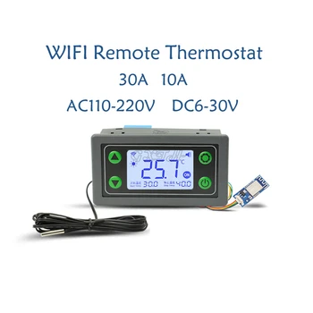 Удаленный Переключатель Регулятора Температуры Wi-Fi DC6-30V AC110-220V Цифровой Дисплей Интеллектуальный Автоматический Термостат Время Нагрева Охлаждения 7