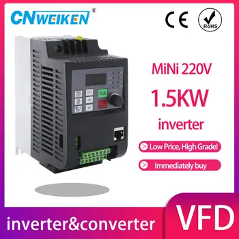 220V 1.5KW/2.2KW/3KW/4kw Преобразователь переменного тока с частотно-регулируемым приводом VFD преобразователь Регулятор скорости инвертор для ЧПУ 6