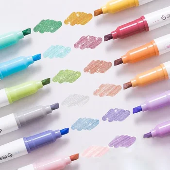 4шт Блестящих маркеров Студенты рисуют каракули Разноцветными блестящими ручками Маркер для заметок в учебнике Канцелярские принадлежности Kawaii для школьного офиса 14