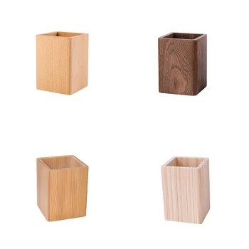 Деревянный Резной контейнер для ручек ручной работы из бамбука для художественных принадлежностей и инструментов Коробка для мытья ручек с ароматным тюбиком для резьбы по бамбуку 15