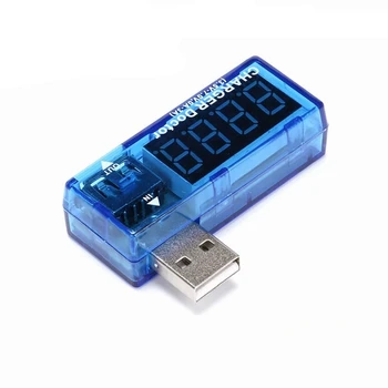 1 шт. Цифровой USB-тестер тока зарядки мобильного устройства, измеритель напряжения, Мини-USB-зарядное устройство, вольтметр, амперметр, прозрачный 22