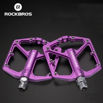 Велосипедные педали ROCKBROS из алюминиевого сплава, противоскользящие велосипедные сверхлегкие герметичные подшипники, цельная педаль MTB для шоссейного горного велосипеда 8
