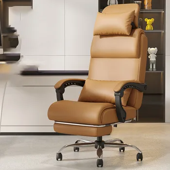 Вращающееся кожаное офисное кресло, вращающееся вручную, Библиотечный босс, современные дизайнерские кресла, модный пол, офисная мебель Cadeira Presidente