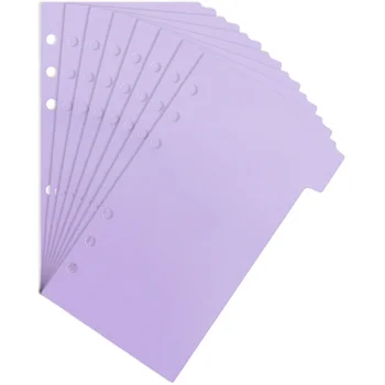 6 шт. Разделители для блокнотов Пластиковые вкладки для переплета Перфорированный блокнот Ручной счет Перфорированный Цветной 5