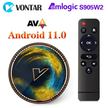 VONTAR X2 Amlogic S905W2 Smart TV Box Android 11 4 ГБ 64 ГБ Поддержка AV1 Wifi BT Медиаплеер TVBOX 4GB32GB телеприставка 2GB16GB 18