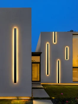 Наружный водонепроницаемый ленточный светодиодный настенный светильник высокого класса для жилой виллы, сада, крыльца, настенный светильник 110V220V, наружное настенное освещение 19