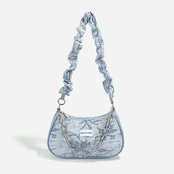 Летняя Новая женская сумка, модная маленькая сумочка через плечо, женская сумка с цепочками 8