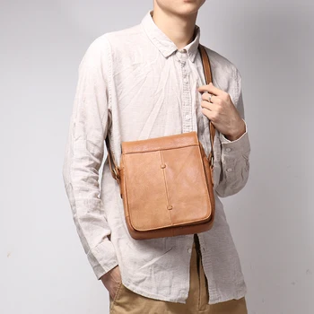 Мужская сумка через плечо Из Натуральной Кожи, Модная Мужская сумка С клапаном Из Воловьей Кожи, Винтажная сумка-Слинг, 7,9-дюймовая Мини-сумка для iPad Leathfocus 10