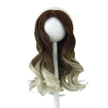 Волосы американской куклы Aidolla длиной 18 дюймов, волнистые парики из термостойкого волокна, сделанные своими руками для головы длиной 26-28 см, аксессуары для куклы, парик для волос 20