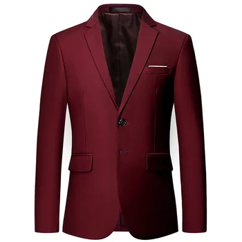 11 Цветов, высококачественный мужской блейзер, классический Новый приталенный однотонный пиджак, Модный деловой повседневный плюс размер 6XL 14