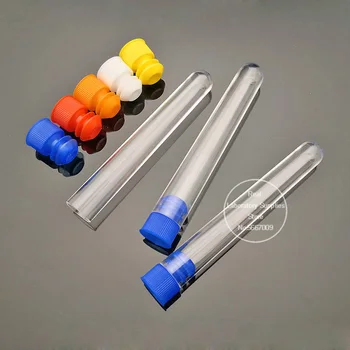 100 шт./лот Прозрачные пластиковые пробирки с пластиковой цветной нажимной крышкой с круглым дном PS Центрифужные пробирки для школьных экспериментов 6