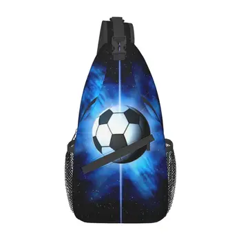 Футбольная космическая абстрактная сумка-слинг на груди, изготовленный на заказ футбольный мяч, рюкзак через плечо для мужчин, походный рюкзак для путешествий 5