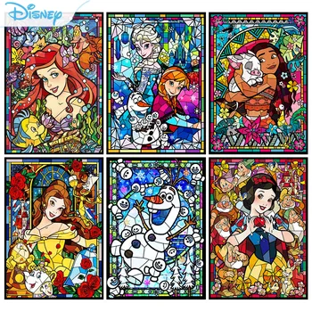 Disney Princess Diamond Painting Набор Мультяшных персонажей Hobby Art 5D DIY Круглая Дрель для девочек, Вышивка алмазной Мозаикой, Домашний Декор 22
