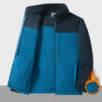 Зимняя флисовая куртка, мужские теплые куртки на молнии, пара флисовых походных пальто, уличная тактическая ветрозащитная мужская куртка, плюс размер 9XL 16