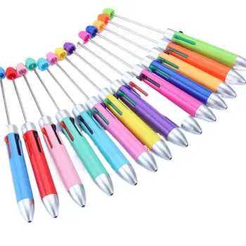Милая красочная ручка из бисера 4 цветов DIY Креативная Выдвижная Разноцветная Шариковая ручка для письма и маркировки 20