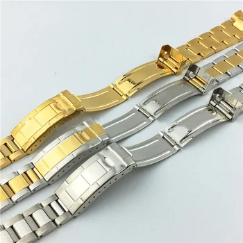 браслет из нержавеющей стали цвета серебра и золота 20 мм для Rolex Submariner Daytona Explorer с застежкой для установки даты, ремешок для часов 2