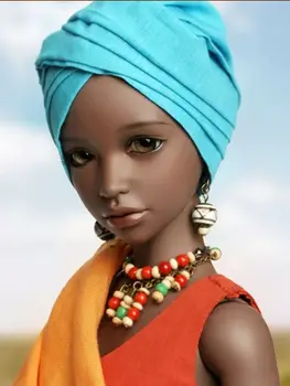 Специальное издание Новой куклы BJD 1/4 африканская девочка Бенни 45 см Девочка Черная презентация на день рождения Высококачественная игрушка в подарок игрушечный макияж 23