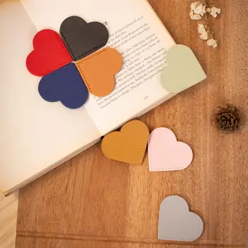 Угловой маркер для страниц в форме сердца, мини-многоцветные закладки для чтения ручной работы, прочные Книжные Декоративные Кожаные закладки для чтения 20