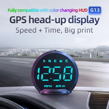 Автомобильный HUD GPS-навигатор G13, часы, Спидометр, интеллектуальный цифровой будильник, счетчик напоминаний, автомобильные аксессуары для всех автомобилей 18