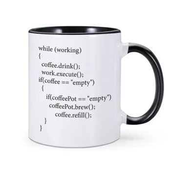 Кофе ++ Программная кружка Подарок для программистов Кофейная кружка, Керамическая чашка, Цвет ручки, Рождественский Подарок на Новый год, Посуда для чая с молоком 13