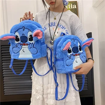 Mochila Stitch Disney Рюкзак Студенческий школьный ранец небольшой емкости Уличные рюкзаки Детские сумки Мультяшная модная сумка 22