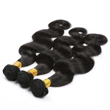 Объемные волнистые пучки 100% человеческих волос, пучки бразильского плетения натурального цвета, 1 2 3 Пучка волос Remy 19