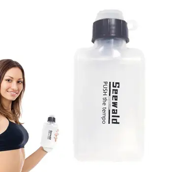 Велосипедная бутылка для воды Прозрачные велосипедные плоские бутылки для воды для женщин, 200 мл, бутылочки для выжимания, уличное снаряжение для йоги и бега 5