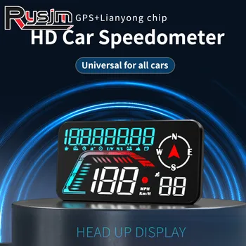 Головной дисплей G12 GPS HUD Универсальные цифровые спидометры с 2 функциями сигнализации для всех автомобилей Автоэлектрические аксессуары 18