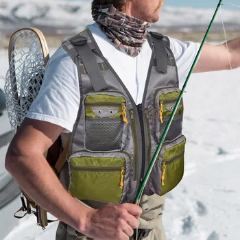 Новый рыболовный жилет с несколькими карманами, рыболовная куртка с сеткой для удаления сзади, дышащий четырехсезонный классический жилет для фотосъемки с несколькими карманами 3