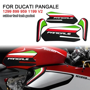 Для мотоцикла Ducati PANGALE 1299 899 959 1199 v2 Новая резиновая накладка на топливный бак Боковая противоскользящая наклейка Декоративная защитная накладка 14