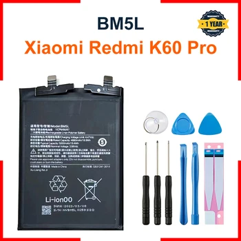Новый аккумулятор BM5L емкостью 4880 мАч/5000 мАч для аккумуляторов мобильных телефонов MI Redmi K60 Pro BM5L + инструменты