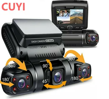 Трехобъективный рекордер, видеорегистратор ночного видения, 360 HD Широкоугольная камера, ЖК-TF Автомобильная видеорегистратор 20