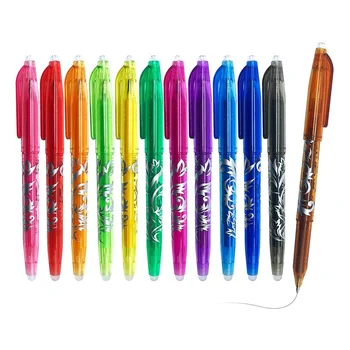 Стираемые гелевые ручки - 12шт термостирающих ручек для ткани, шариковая ручка с тонкой ручкой 0,5 мм для детей, студентов и взрослых 23