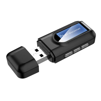 Передатчик и Приемник Bluetooth 5.0, Беспроводной Адаптер 2 в 1 с ЖК-дисплеем 3,5 мм AUX USB Стерео для ПК, телевизора, Автомобильных Наушников 10