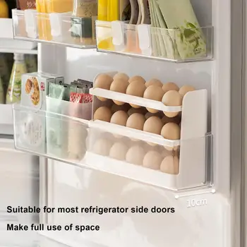 Легкая в доступе подставка для яиц, 3-слойная подставка для хранения яиц, переворачивающийся дизайн для домашней кухни, холодильник, Организация хранения, дозирование яиц. 1