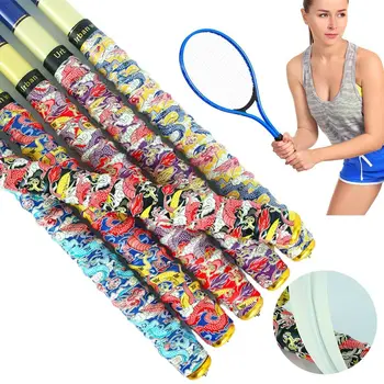Накладки на ракетку для бадминтона с китайским драконом, многоцветные нескользящие захваты, лента, Амортизирующая теннисная ракетка, спортивная лента для ракетки 11