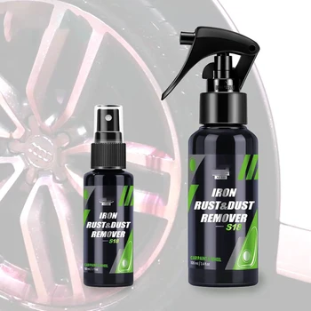 Средство для удаления железа S18 Защищает колеса и тормозные диски от железной пыли Средство для очистки ободов от ржавчины Auto Detail Химический уход за автомобилем 1