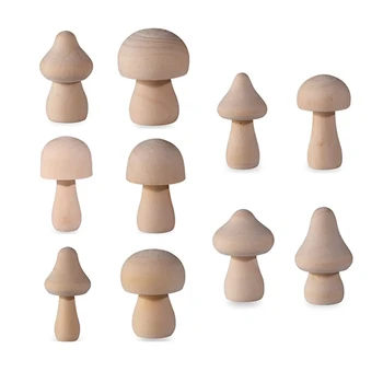 Простой неокрашенный деревянный гриб для детского творчества и поделок своими руками для дошкольников