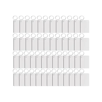 50 Штук Прямоугольных заготовок для сублимационных брелоков Двухсторонних заготовок для теплопередачи Заготовок для ключей из МДФ 17