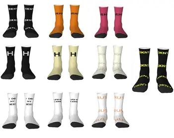 Черные чулки H, популярные носки в стиле ретро на заказ, зимние противоскользящие носки, женские мягкие дышащие носки для скейтборда 15