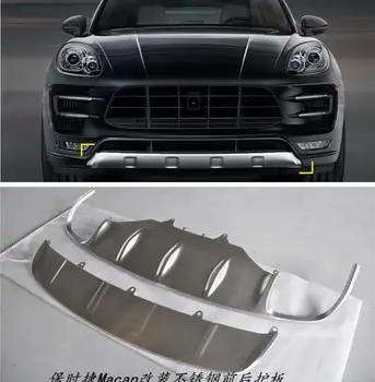 Нержавеющая сталь для Porsche Macan Macans Turbo 2014-2018, защитный диффузор переднего заднего бампера, защитная накладка на опорную пластину, крышка 20