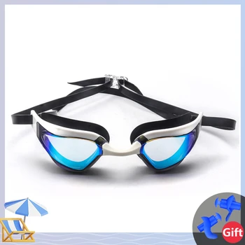 Плавательные очки для мужчин, женщин, Противотуманные, ультрафиолетовые, по рецепту, Водонепроницаемые Силиконовые очки для плавательного бассейна, взрослые, Детские очки для дайвинга 6