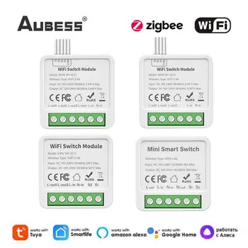 Tuya Wifi Zigbee 3,0 DIY Мини-Переключатель 1/2/3/4Gang Smart Life Control Light Relay Модуль Автоматического Выключателя Для Alexa Google home 8